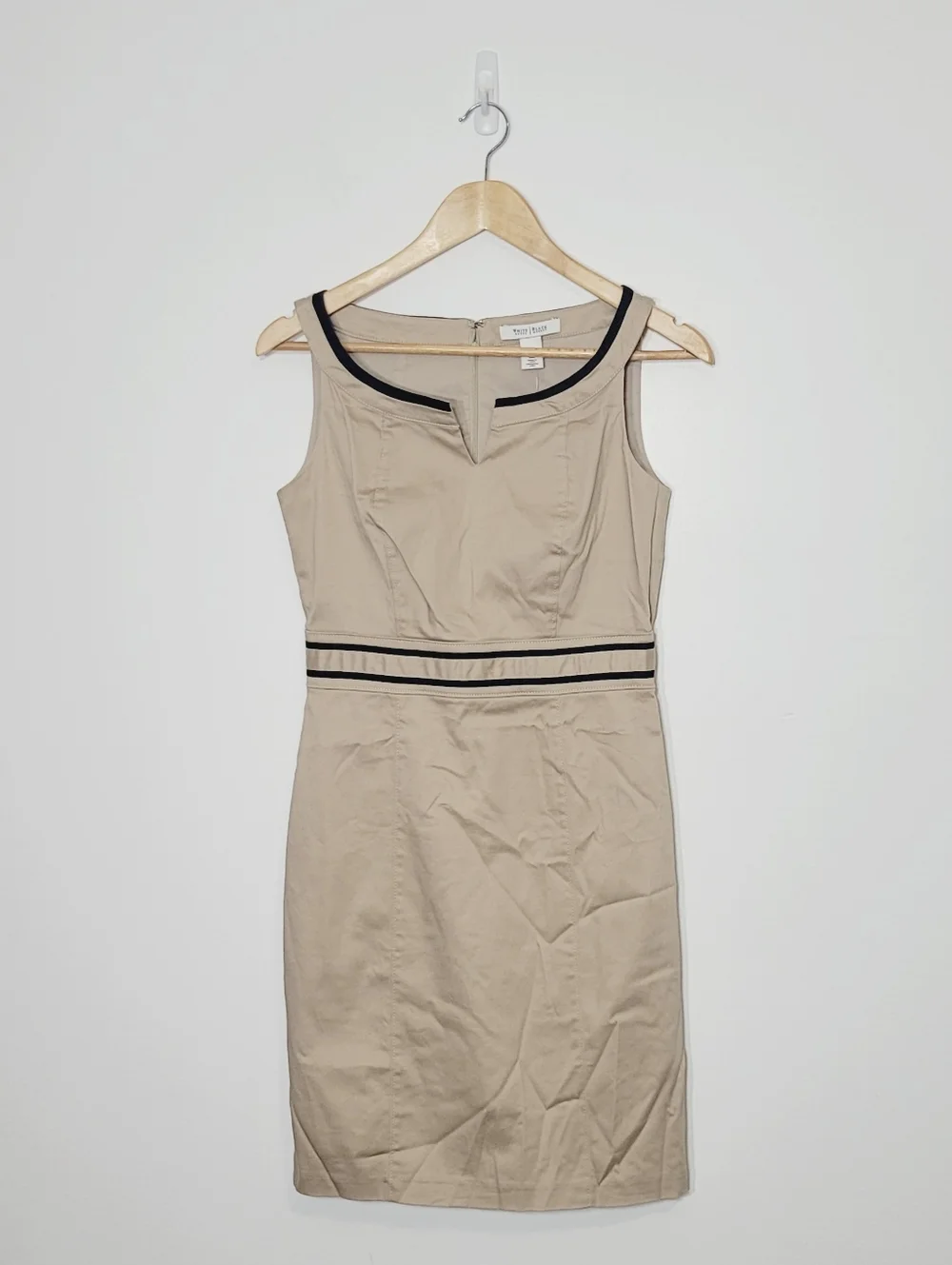 White House Black Market NEW Tan Cotton Sleeveless Lined Business Casual Size 2 - Picture 2 of 12
